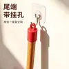 Escoba de Plástico con Cerdas Duras, Cabezal de Escoba Duradero y de Alta Calidad con Mango de Madera, Cerdas Duras para Uso en el Hogar, la Escuela, Saneamiento y Obra