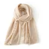Cachecol de Cashmere Puro Feminino Outono/Inverno Malha Plana Fashion com Franjas Xale 100% Cashmere Puro Roupa Externa