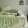 Colcha de Tencel de Verão para Ar Condicionado, Conjunto de Quatro Peças de Colcha de Seda Gelada para Refrescar no Verão, Sensação Suave e Fresca da Seda, Adequado para Dormir Nu, Roupa de Cama Simples de Cor Sólida para o Verão