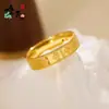 Anillos de Pareja de Trébol de Cuatro Hojas Chapados en Oro Vietnamita CNC Premium Anillos Cerrados de Trébol de Cuatro Hojas Lisos Venta Caliente en Vivo Venta al por Mayor
