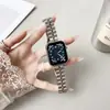 Pulseira de Metal Fina Longines de Três Contas Adequada para Apple Watch 10 S11 Huawei Fit4 Gt6 Xiaomi