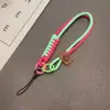Cordão de Celular Tecido de Cor Contrastante Estilo Britânico Curto Carteira Tendência Ins Capinha de Celular Cordão de Pulso Pingente de Bolsa de Boneca
