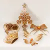 Colgante de decoración navideña mascota transparente lazo artificial reno navideño campana lazo decoración de árbol de Navidad