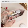 Nova Bolsa de Maquiagem Portátil de Camada Dupla Estilo Coreano Grande Capacidade Portátil para Viagem Viagem de Negócios Bolsa de Armazenamento Bolsa de Higiene Pessoal Celebridade da Internet