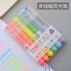 Estuche de resaltadores multilínea Timeout CS-H746 6 colores para estudiantes uso bolígrafo de marcado triangular bolígrafo de marcado para dibujar puntos clave