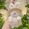 Sombrero de Paja Estilo Europeo Original Genuino Colgante Llavero Conejo Oreja Vertical Muñeca Linda Regalo Pequeño Venta al por Mayor