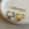 Anillo de Diamante Azul Entrelazado de Glaciar de Gama Alta para Mujer, Lujo Accesible, Dulce Elegante, Anillo de Moda y Versátil
