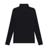 Camiseta Básica de Color Sólido Cálida de Cuello Alto Medio para Mujer Otoño e Invierno 2023 Ropa Interior Ajustada Camiseta Básica Cálida de Manga Larga