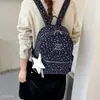 Mochila floral estilo coreano 2026 com estampa de letras de grande capacidade para estudantes do sexo feminino, mochila casual leve de outono