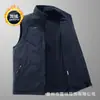 Colete casaco de outono e inverno para homens com forro de fleece, colete duplo face, jaqueta de fleece sem mangas, colete casaco nas costas 1906A