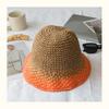 Sombrero de Paja Gradual de Colores Transpirable para Niños Primavera y Verano que Muestra la Cara Versión Coreana ins Protector Solar Sombrero de Pescador Sombrero de Cubo para la Playa