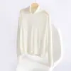 Suéter de lana peinada superfina con solapa alta, nuevo para primavera y verano 2025, color liso, suelto, jersey, camiseta base, top