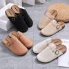 2025 Novo Estilo Roupa Externa Slip-On Doce e Cool Bico Reto Meio Chinelo Sapatos Birkenstock Femininos Sapatos Femininos