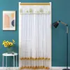 Cortina de Porta Bordada com Renda, Cortina Divisória de Quarto, Cortina de Privacidade para Banheiro, Cortina Transparente Universal com Contas, Mosquiteiro para Porta Dupla