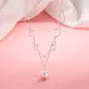 Collar con colgante de encaje estilo francés con plata y perlas para mujer, diseño de nicho, de alta gama, lujo ligero, simple y elegante, versátil para llevar sobre la clavícula
