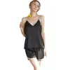 Venda por atacado direto do fabricante: 2026 Novo Modelo Camisola Shorts de Seda Gelada Feminina, Roupa de Dormir Sexy de Seda para Primavera e Verão