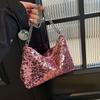 Bolso Tote de Nicho con Lentejuelas para Mujer 2024 Nuevo Moderno a la Moda Combinable Estilo Occidental Baguette Francés Hombro Cruzado Popular en Internet Bolso Grande