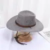 Chapéu de sol masculino para primavera, verão e outono, aba larga, chapéu de cowboy ocidental, chapéu de equitação, chapéu de sol feminino para férias na praia
