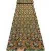 Suministro directo de fábrica de tela bordada con patrón floral y de hojas dispersas con pedrería, tela de algodón nigeriano para vestidos de mujer, Encaje Voile
