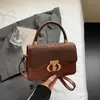Bolsa Feminina 2026 Novo Estilo, Textura Simples e Retrô, Bolsa Quadrada Pequena de Ombro Cruzado, Adequada para o Trabalho e Uso Casual, Bolsa de Mão Pequena