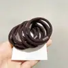 Anillo liso estilo coreano Diadema de cabeza gruesa Color café Base básica Banda elástica alta para el cabello Sarja No daña el cabello Banda simple para el cabello Accesorios para el cabello