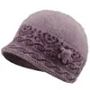 Sombrero de Lana de Invierno para Personas de Mediana Edad y Mayores, Sombrero de Cubo Cálido y a Prueba de Viento de Ala Ancha para Señoras Mayores, Abuelas, Sombrero de Punto de Pelo de Conejo