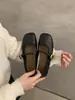 Sapatos Mary Jane de sola macia com bico redondo e corte baixo, novo modelo da primavera de 2025, versáteis para o trabalho, sapatos femininos baixos com uma tira única