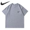 Ropa de Hombre Transfronteriza Verano Nuevo Manga Caída de Alta Calidad Camiseta de Algodón Puro para Hombre Suelta de Marca de Moda Color Sólido Camiseta Deportiva Corta para Mujer