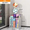 Cesta de Almacenamiento para Esterillas de Yoga, Estante de Almacenamiento para Equipos Deportivos y de Fitness en Casa, Estante de Almacenamiento Doméstico para Rellenar Espacios para Bádminton y Baloncesto