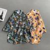 Camisa de manga curta estampada integral estilo vintage retrô preguiçoso masculina e feminina festa na praia solta nicho babado camisa bonita