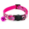 Coleira de gato com patch estampado coleira ajustável para cachorro pequeno com sino coleira de cachorro suprimentos para animais de estimação