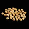 Cuentas Redondas de Sándalo Dorado Natural, Cuentas de Madera Pulidas a Espejo con Agujero Pasante para Pulseras de Bricolaje, Cuentas Espaciadoras y Cuentas de Accesorios