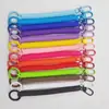 Llavero de Resorte para Cable de Teléfono Anillo de Aleación de Color Caramelo Hebilla de Puerta Cuerda de Resorte Pintada en Spray Portatarjetas Retráctil Antipérdida Cordón