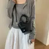 Bolso de cubo tejido de diseño único para mujer, nuevo bolso de moda 2026 versátil para hombro y cruzado, bolso pequeño de alta calidad
