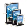 Suporte para Display de Lista de Preços Promocional A4 Acrílico Dupla Face Mesa Loja de Chá de Leite Display de Mesa Cartão de Display A5