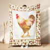 Manta de siesta de franela con estampado de collage de gallo de granja vintage TEMU transfronteriza, manta decorativa para sofá de animal lindo