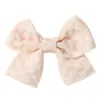 Presilha de cabelo infantil com laço liso padrão waffle transfronteiriço, acessório de cabelo infantil tipo cauda de andorinha, grampo de cabelo artesanal para meninas 4994