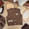 Chaleco para niños Primavera 2025 Nuevo suéter para niño Otoño Cárdigan de punto para niña Chaleco exterior para bebé de moda