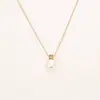 Estrella de Ocho Puntas de la Suerte Bombilla Pequeña Collar de Perlas Cadena para Clavícula Simple Moda de Gama Alta Pendientes Versátiles de Celebridad de Internet