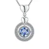 Collar Transfronterizo Europeo y Americano de Moissanita para Mujer, Colgante Redondo en Forma de Corazón, Cadena para Clavícula Versátil de Moda de Alta Gama en Plata de Ley S925