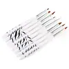 Bolígrafo de Uñas Factory Transfronterizo al por Mayor Bolígrafo Cebra Set de 8 Piezas Pincel para Pintar Puntos Diamante Cristal Fototerapia Trabajador de Uñas