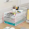 Organizador de Archivos para Escritorio del Hogar Oficina Vertical Multicapa Arte de Hierro Estante de Almacenamiento Libros Estación de Trabajo Estante para Clasificar Documentos