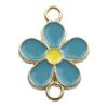 Accesorios de joyería de bricolaje, estilo coreano, flor de goteo de aceite, aleación, pequeño colgante, pulsera, accesorios colgantes, doble colgante, fábrica al por mayor