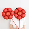 Accesorios para el Ambiente del Día Nacional: Bandera Roja de Cinco Estrellas de Mano, Globo en Forma de Corazón con Palo, Accesorios para Fotos, Decoraciones