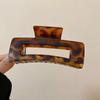 Vintage Elegante Leopardo Impressão Grande Grampo de Cabelo Grab Clip Nicho De Volta Da Cabeça Cabelo Tubarão Clipe All-match High-end Acessórios De Cabelo Para As Mulheres