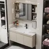Nuevo Práctico Espacio Panal de Abeja Aluminio Gabinete de Baño Cerámica Integrado Lavabo Encimera de Lavabo Baño Apartamento Pequeño