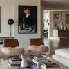 Estilo Wabi-Sabi Pintura Decorativa de Pared de Fondo para Sofá de Sala de Estar Arte de Nicho Retro Pintura Colgante de Entrada de Dormitorio de Alta Gama