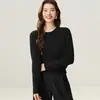 Suéter de cashmere 100% puro, de fio duplo, grosso, corte regular, gola redonda, para mulheres, versátil, de caimento solto e perfeito como camada base ou suéter interno, com estilo simples