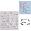 Zhengxiang comercio exterior transfronterizo japonés y coreano pegatinas de uñas relieve pegamento suave 5D sirena medusa doradas pegatinas de uñas al por mayor personalizadas