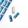 Fábrica de Rhinestones de Vidrio de Color K9 de Alta Calidad en Tira Larga AB, Rhinestones de Doble Agujero para Ropa DIY, Accesorios de Joyería de Forma Irregular